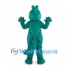 Teal Crocodile Mascot Costume with Yellow Striped Belly