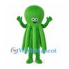 Green Octopus Mascot Costume with Large Rounded Head