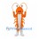 Orange Shrimp Mascot Costume with Long Curved Antennae