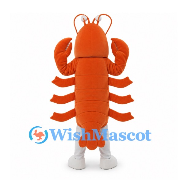 Orange Lobster Mascot Costume with Large Claws