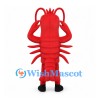 Red Lobster Mascot Costume with Raised Claws and Long Antennae