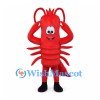 Red Lobster Mascot Costume with Raised Claws and Long Antennae