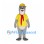 Gray Shark Mascot Costume with Yellow Cap and Red Neck Scarf