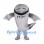 Gray Shark Mascot Costume with Rounded Body and Wide Grin
