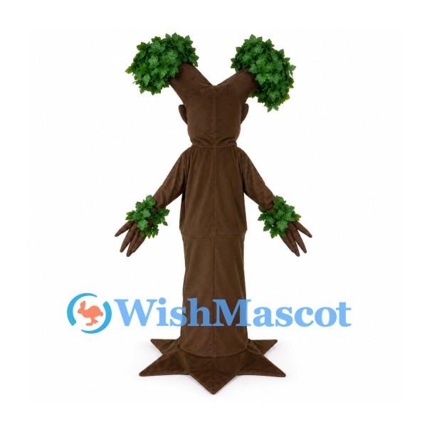 Tree Mascot Costume with Brown Trunk and Green Leaf Branches