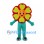 Flower Mascot Costume with Yellow Heart-Shaped Petals