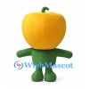Yellow Bell Pepper Mascot Costume with Green Body