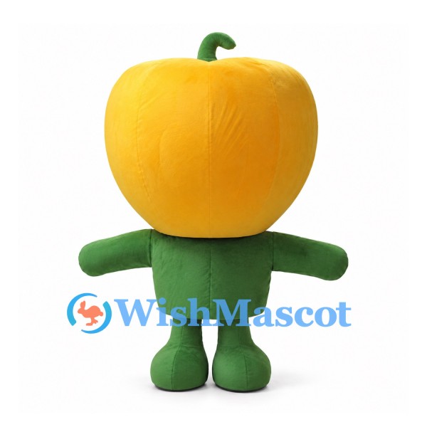 Yellow Bell Pepper Mascot Costume with Green Body