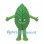 Green Leaf Mascot Costume with Vein Details