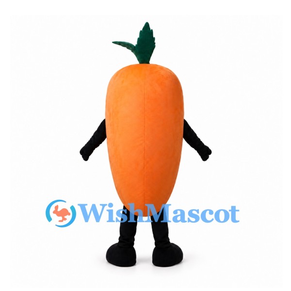 Carrot Mascot Costume with Green Leaf Top