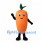 Carrot Mascot Costume with Green Leaf Top