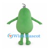 Green Bean Mascot Costume with Curled Stem