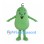Green Bean Mascot Costume with Curled Stem