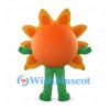 Sunflower Mascot Costume with Orange Face and Yellow Petals
