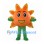Sunflower Mascot Costume with Orange Face and Yellow Petals