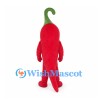 Red Chili Pepper Mascot Costume with Black Glasses