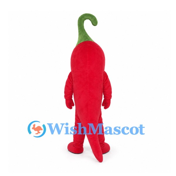 Red Chili Pepper Mascot Costume with Black Glasses