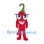 Red Chili Pepper Mascot Costume with Black Glasses