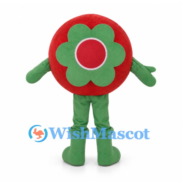 Flower Character Mascot Costume with Red Petal Hood