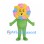 Flower Mascot Costume with Pastel Petals and Green Body