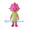 Pink Flower Mascot Costume with Green Dress