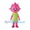 Pink Flower Mascot Costume with Green Dress