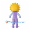 Sunflower Mascot Costume with Purple Jumpsuit
