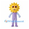 Sunflower Mascot Costume with Purple Jumpsuit