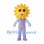 Sunflower Mascot Costume with Purple Jumpsuit