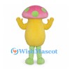 Mushroom Mascot Costume with Pink Cap and Green Spots