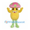 Mushroom Mascot Costume with Pink Cap and Green Spots