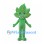 Green Maple Leaf Mascot Costume with Yellow Veins