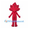 Red Maple Leaf Mascot Costume with Dark Veins