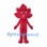 Red Maple Leaf Mascot Costume with Dark Veins