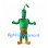 Green Pepper Mascot Costume with Orange Belt and Boots