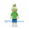Onion Mascot Costume with Green Shirt and Blue Shorts