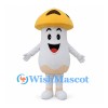 Mushroom Mascot Costume with Yellow Cap and White Stem