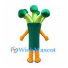Broccoli Mascot Costume with Green Florets and Orange Arms