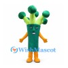 Broccoli Mascot Costume with Green Florets and Orange Arms