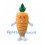 Carrot Mascot Costume with Dark Green Leaves and White Gloves