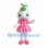 Turnip Mascot Costume with Pink Dress and Green Sprout