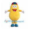Yellow Potato Mascot Costume with Colorful Cap