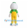 Onion Mascot Costume with Yellow Overalls and Green Shirt