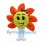 Flower Mascot Costume with Orange Petals and Yellow Face