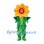 Flower Mascot Costume with Yellow Spotted Petals and Leaf Suit