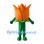 Orange Tulip Mascot Costume with Green Stem Body