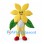 Yellow Flower Mascot Costume with Green Leaf Arms