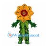 Sunflower Mascot Costume with Layered Green Leaf Suit