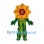 Sunflower Mascot Costume with Layered Green Leaf Suit