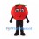Tomato Mascot Costume with Round Glasses and Black Legs